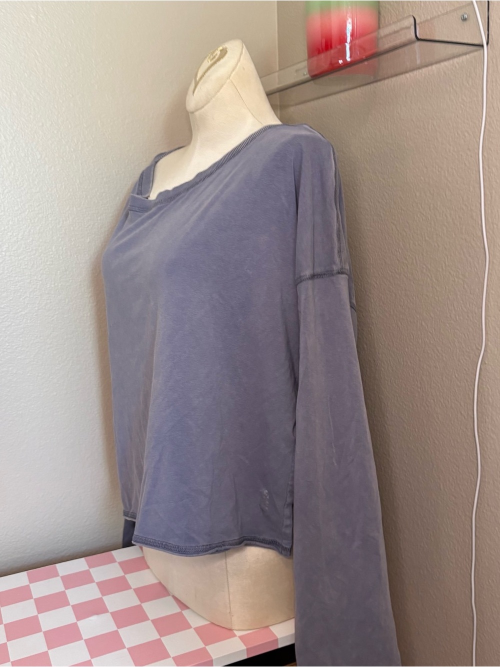 Free people Washed Lavender Long Sleeve Women's Top XS oversized cozy casual